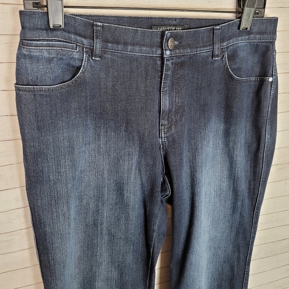 LAFAYETTE 148 NEW YORK DARK BLUE BOOT CUT JEANS, SZ 4 - Picture 3 of 10
